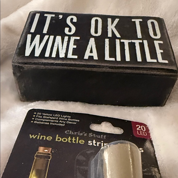 Wine Bottle String Lights - Silver and Wine Sign - Picture 3 of 8